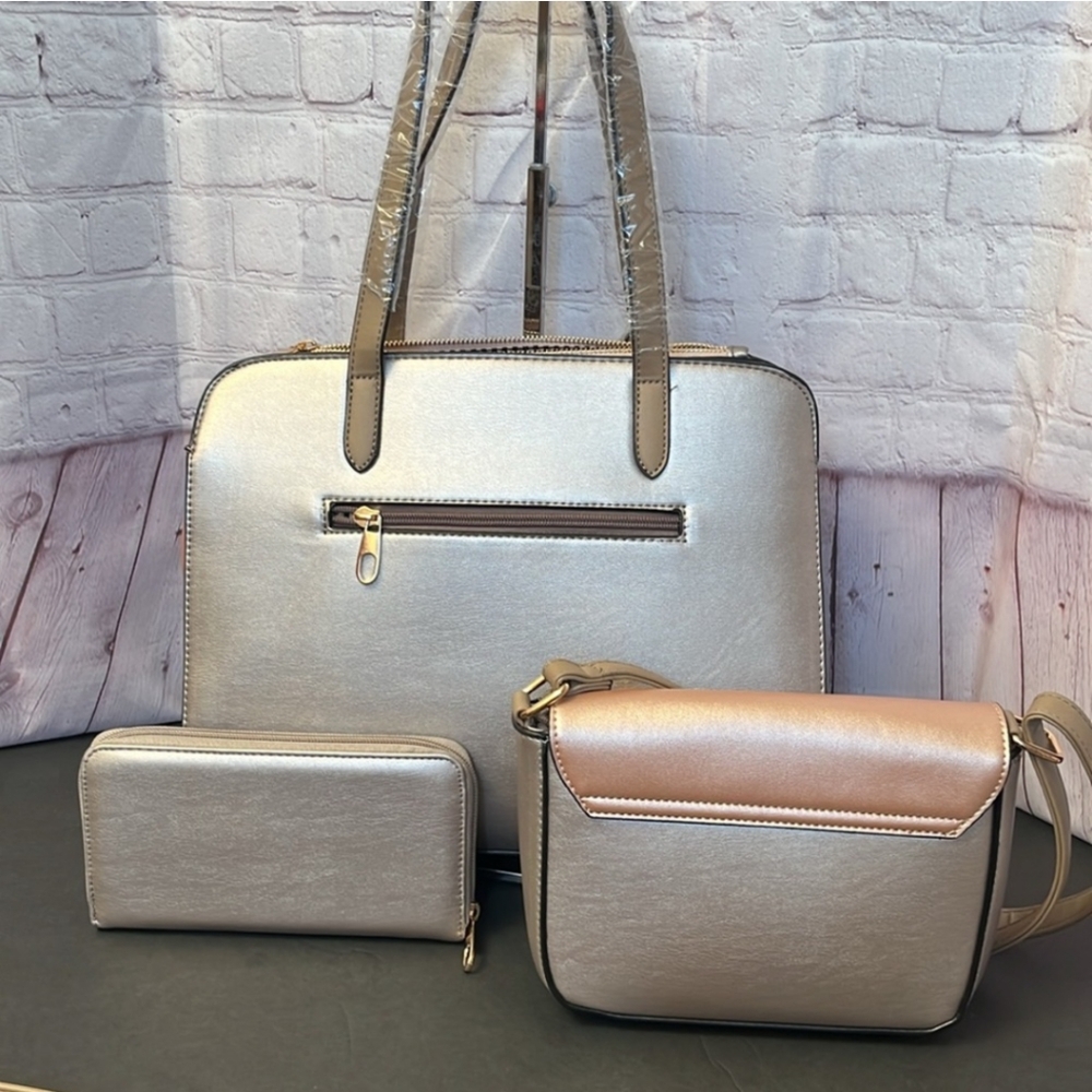 3 Piece NWT Bag Bundle Set Large Crossbody Tote + Medium Shoulder Bag + Wallet - Picture 14 of 15